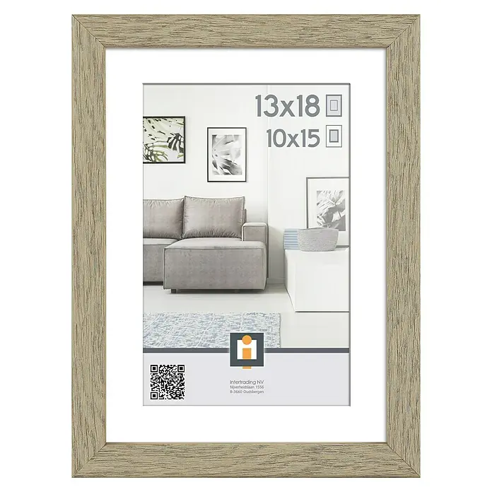 Intertrading Wissellijst Madrid - Vintage Eik, 24 x 18 cm, Kunststof - Vooraanzicht