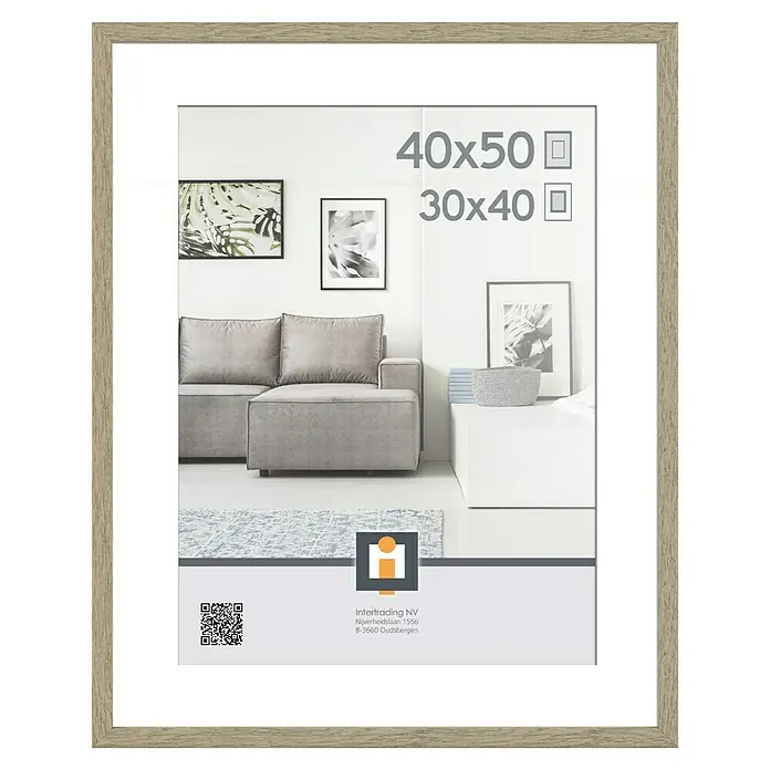 Intertrading Wissellijst Madrid - Vintage Eik, 50 x 40 cm, Kunststof - Vooraanzicht