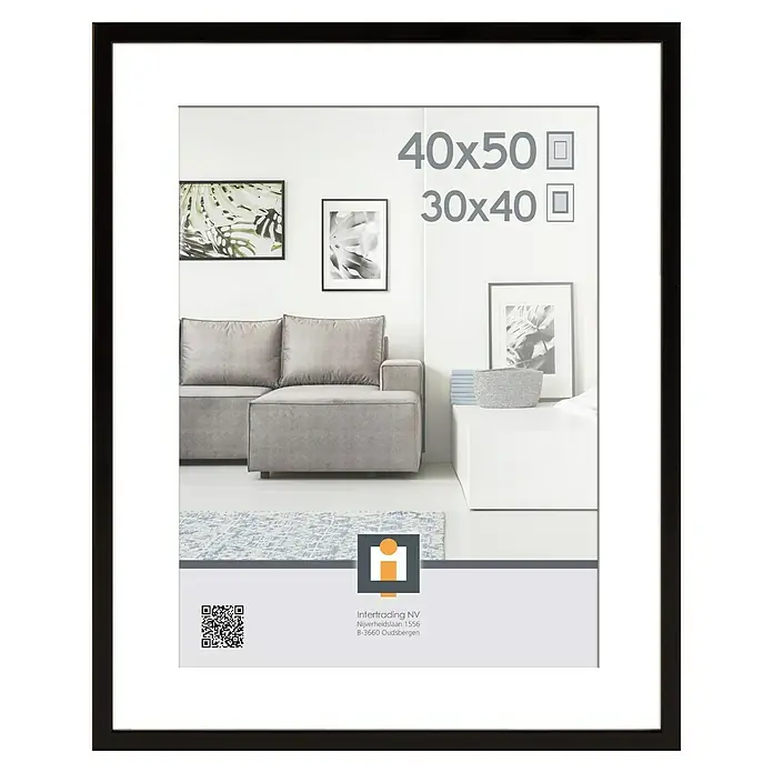 Intertrading Wissellijst Madrid - Zwart, 50 x 40 cm, Kunststof - Vooraanzicht