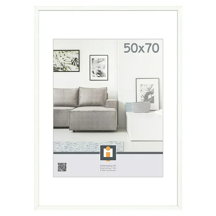 Intertrading Wissellijst Madrid - Wit, 70 x 50 cm, Kunststof - Vooraanzicht
