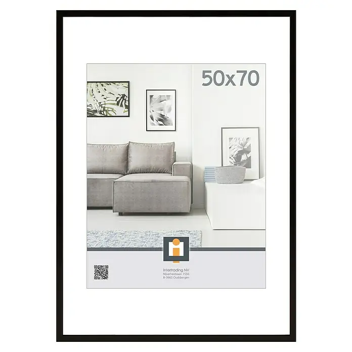 Intertrading Wissellijst Madrid - Zwart, 70 x 50 cm, Kunststof - Vooraanzicht