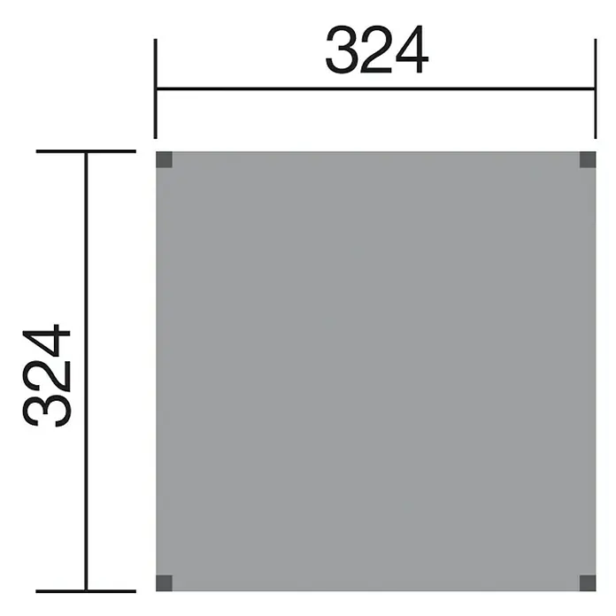 Weka Pavillon Gartenoase Stralsund 235 - 3,24 x 3,24 x 2,4 m, Natur - Ansicht von oben