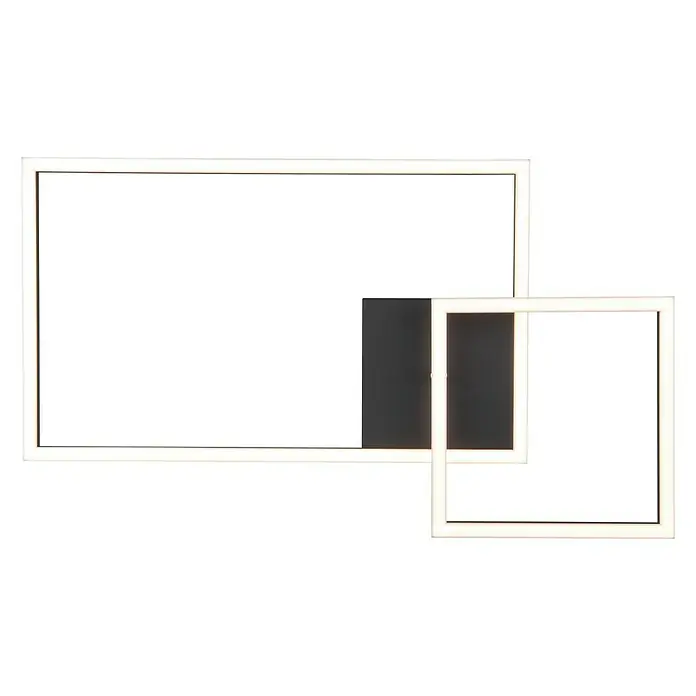 Reality Leuchten LED-Deckenleuchte - L x B x H: 63,5 x 37 x 7,5 cm, Nickel, Matt - Ansicht von unten