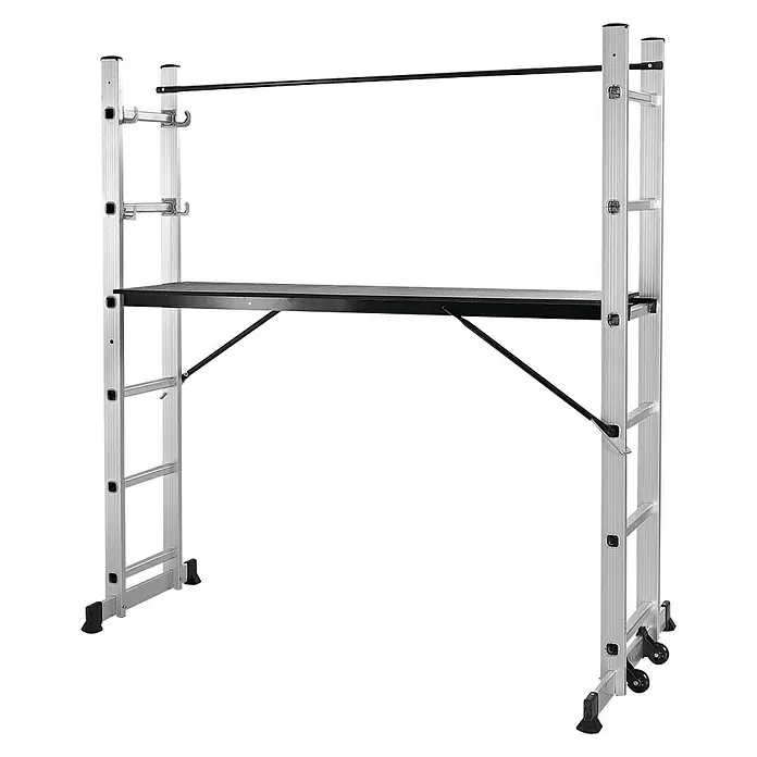 Montagegerüst 3 in 1 - Höhe: 276 cm, Belastbarkeit Bühne: 150 kg - Diagonale Ansicht