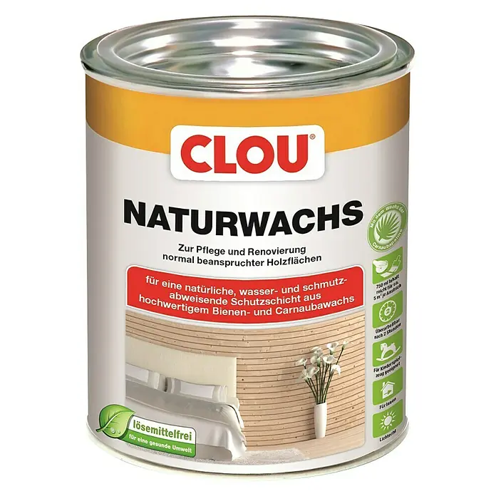 Clou Holzwachs Naturwachs - Farblos, 750 ml - Vorderansicht