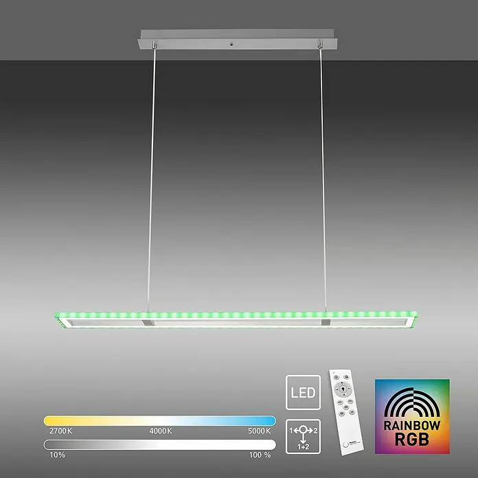 LeuchtenDirekt LED-Pendelleuchte Felix - 35 W, Stahl, Mehrfarbig - Stimmungsaufnahme
