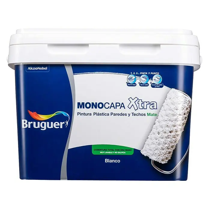 Bruguer Pintura para paredes Xtra - Blanco, 10 l, Mate - Vista frontal