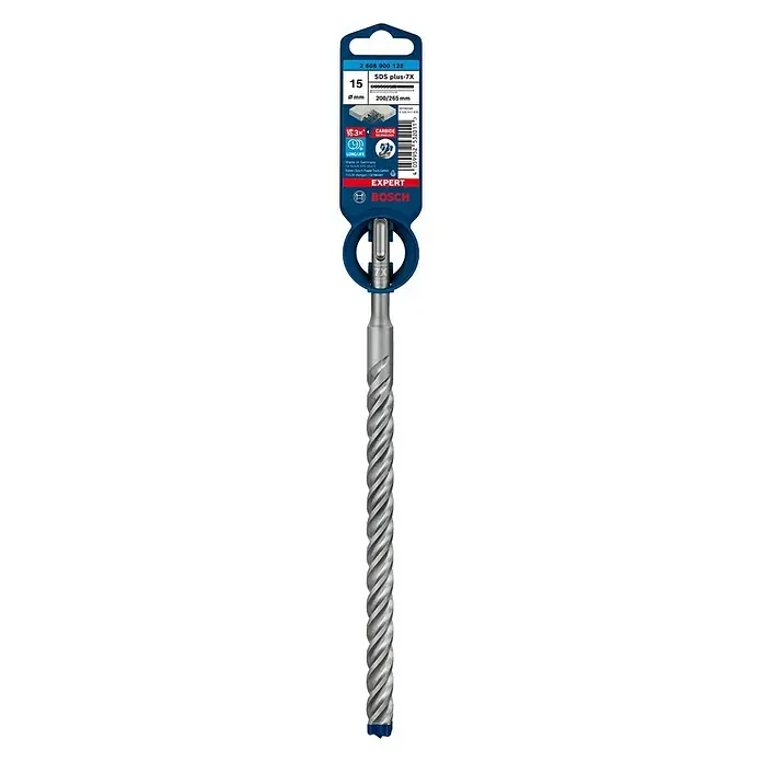Bosch Professional Expert SDS-Plus Betonbohrer SDS Plus-7X - Durchmesser: 15 mm, Länge: 261 mm - Vorderansicht