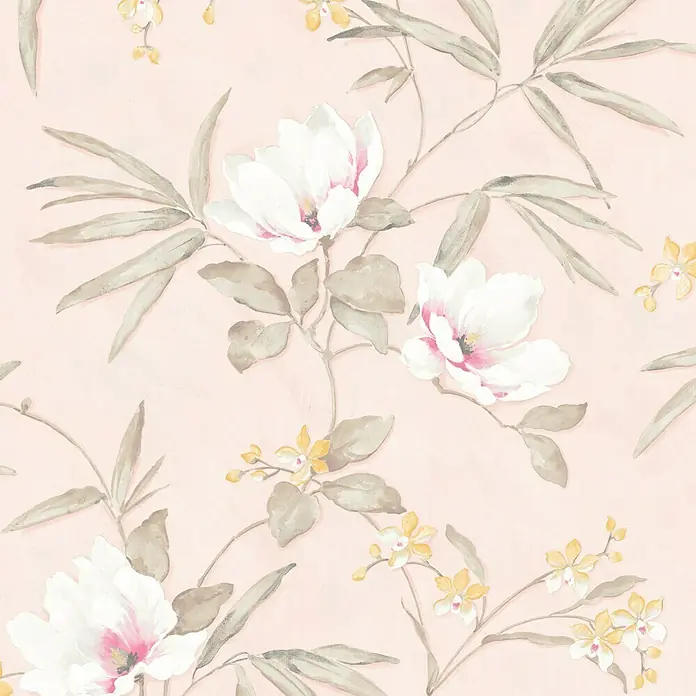 Papel pintado Floral romántico - Pink, 10 x 0,53 m - Vista superior