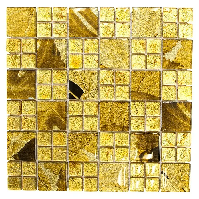 Mosaikfliese Crystal Desert XCM 8DSG - 30 x 30 cm, Gold, Glänzend - Ansicht von oben