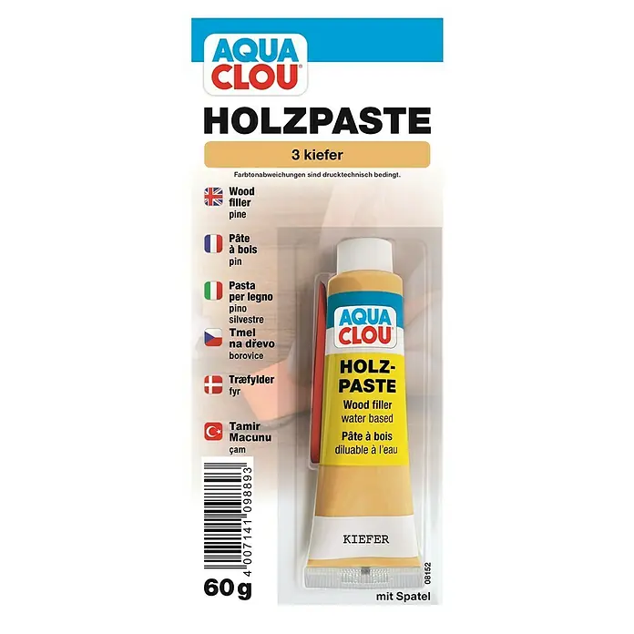 Clou Aqua Holzpaste - Kiefer, 50 g - Vorderansicht
