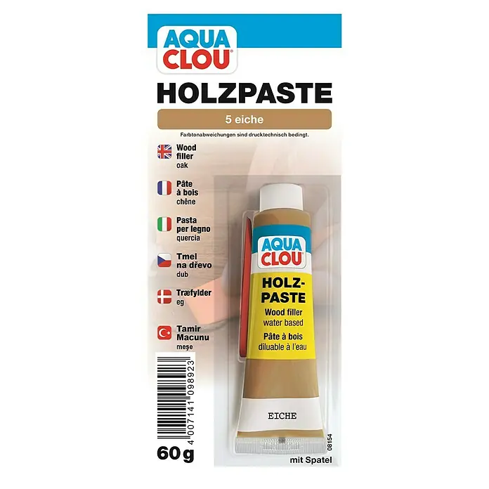 Clou Aqua Holzpaste - Eiche, 50 g - Vorderansicht