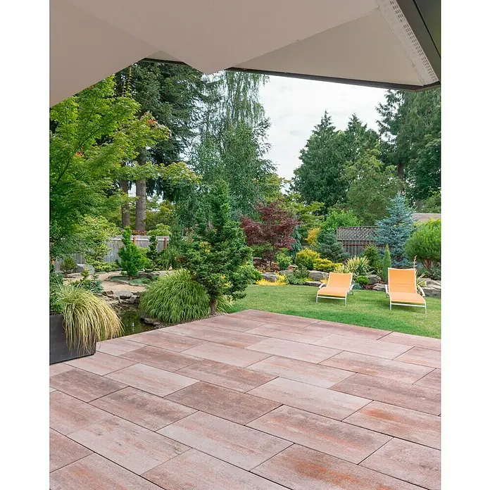 Seesteiner Terrassenplatte Piazza - L x B x S: 50 x 25 x 4 cm, Muschelkalk, Beton - Stimmungsaufnahme