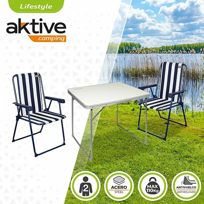 Aktive Conjunto de muebles Boris - 3 pzs., Blanco, Azul - Foto ambiente