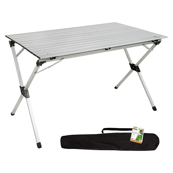 Aktive Mesa plegable - L x An: 110 x 70 cm, Aluminio - Vista angular