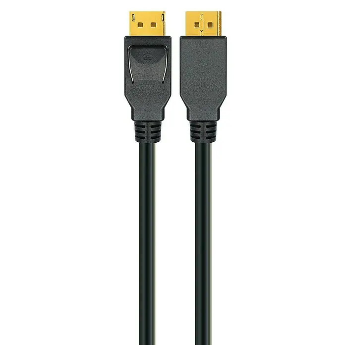 Schwaiger Anschlusskabel - Kabellänge: 2 m, 2 x DisplayPort-Stecker, Schwarz - Detailaufnahme