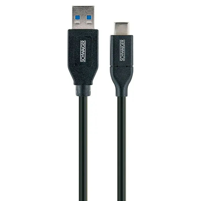 Schwaiger USB-Adapterkabel USB 3.1 C - Schwarz, 1 m - Detailaufnahme