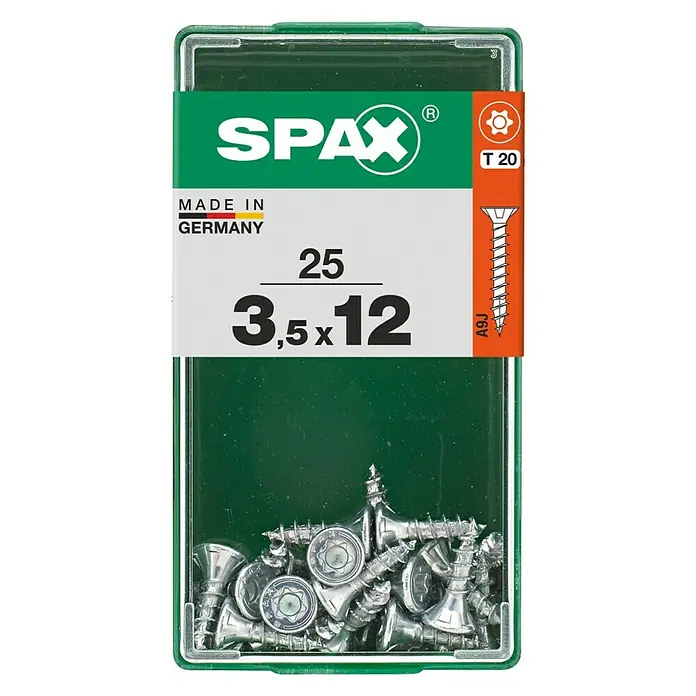 Spax Universalschraube T-Star plus - Ø x L: 3,5 x 12 mm, Vollgewinde, 25 Stk. - Vorderansicht