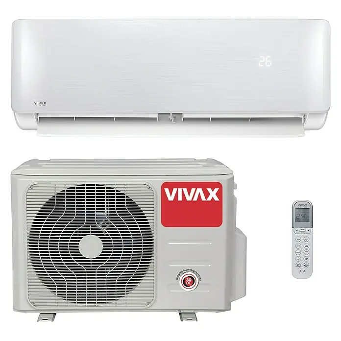 Vivax Inverterski klima-uređaj ACP-12CH35AERI+ R32 - Maksimalna snaga grijanja u W: 3.800 W, Maksimalni kapacitet hlađenja po uređaju u W: 3.500 W, Namijenjeno za: Prostorije do 35 m² - Pogled sprijeda