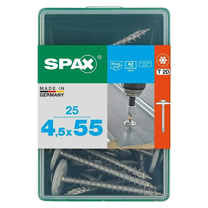 Spax Spenglerschraube T-Star plus - Ø x L: 4,5 x 35 mm, T-Star plus, 15 Stk. - Vorderansicht