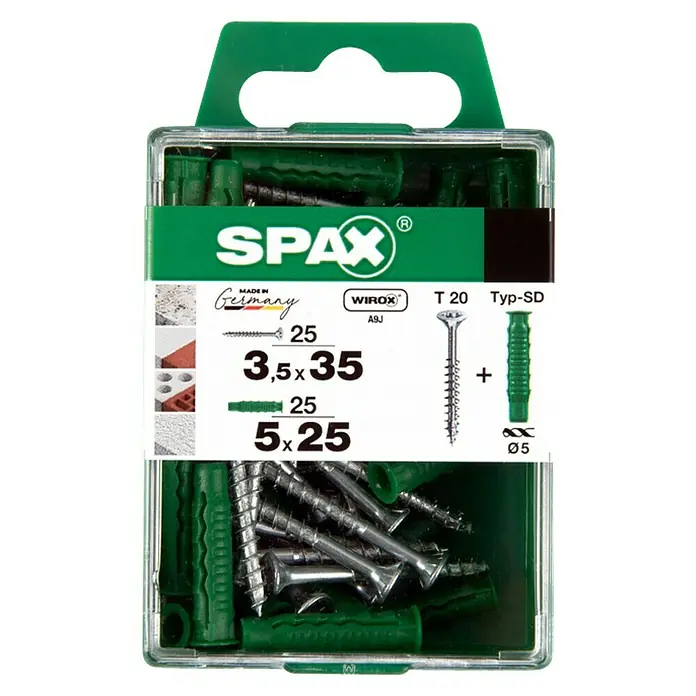 Spax Universalschraube T-Star plus - Ø x L: 3,5 x 12 mm, Vollgewinde, 25 Stk. - Vorderansicht