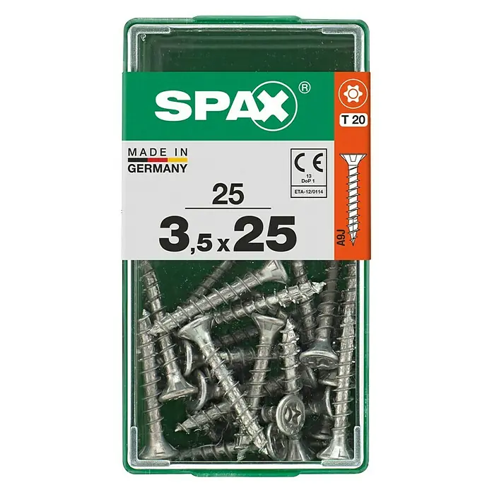 Spax Universalschraube T-Star plus - Ø x L: 3,5 x 12 mm, Vollgewinde, 25 Stk. - Vorderansicht