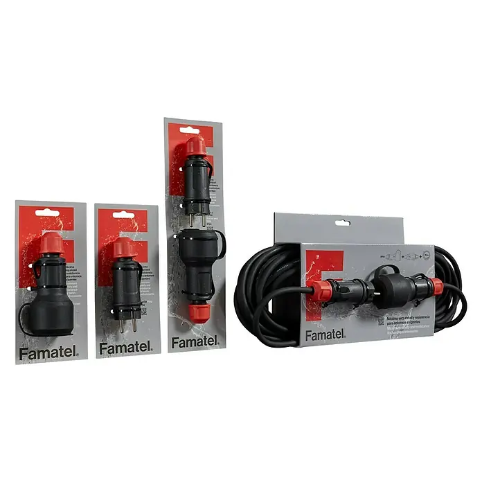 Famatel Alargo 2P+T - Negro/Rojo, 15 m, H07RN-F - Vista angular