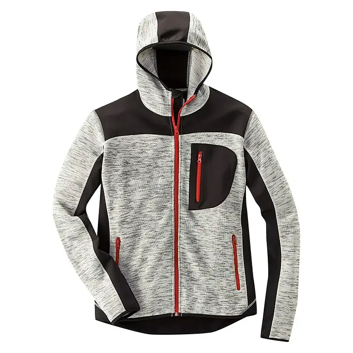 HD Concept Strickjacke Professional - L, Grau/Schwarz - Vorderansicht