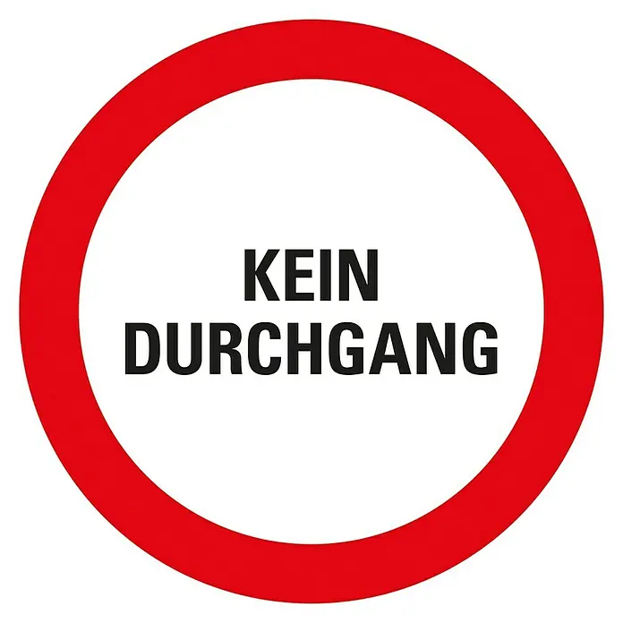 Pickup Verbotsschild - Durchmesser: 18 cm, Kein Durchgang - Draufsicht