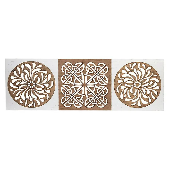 Cuadro de madera Mandala acero - Étnico, An x Al: 150 x 40 cm