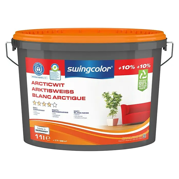 swingcolor Muurverf - Articwit, 11 l, Mat - Vooraanzicht