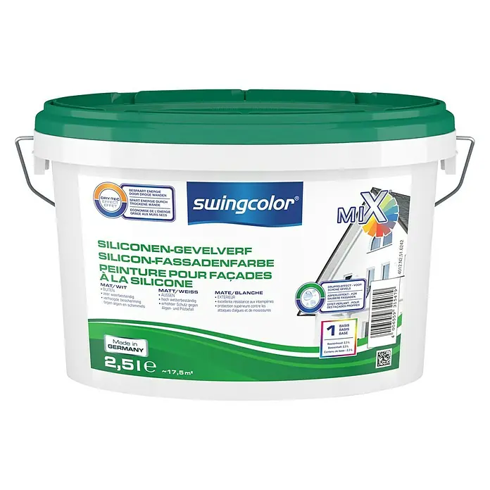 swingcolor Mix Siliconen gevelverf - Mengkleur basis, 2,5 l, Mat - Vooraanzicht
