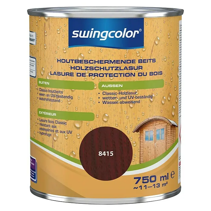 swingcolor Houtbeschermingsbeits - Palissander, 750 ml, Zijdemat - Vooraanzicht