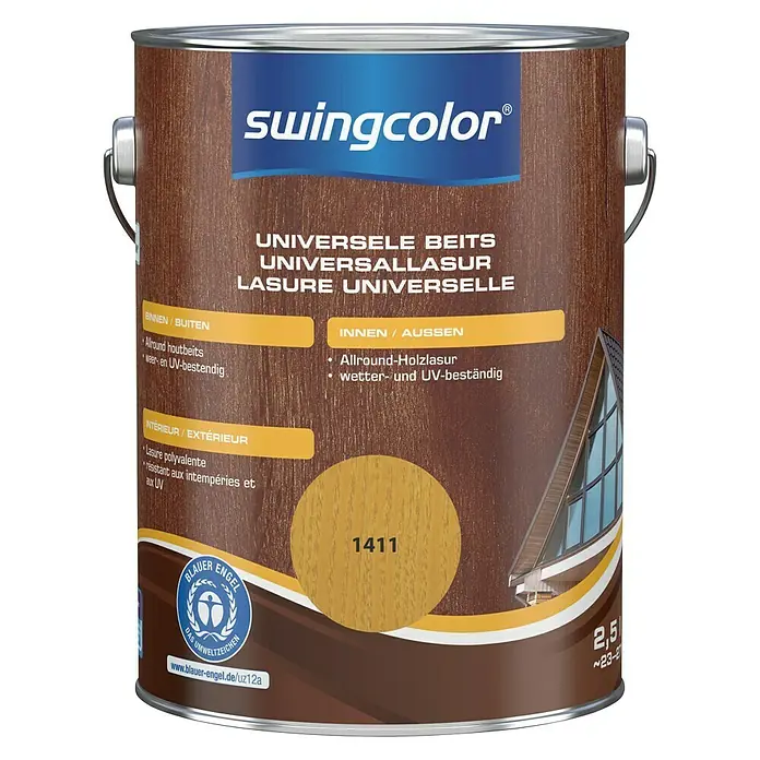 swingcolor Universele beits - Grenen, 2,5 l, Zijdeglans - Vooraanzicht