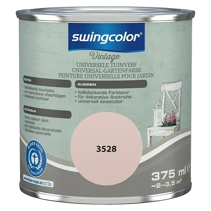 swingcolor Kleurbeits Universele Tuinverf - 375 ml, Kersenbloesem roze, Zijdemat - Vooraanzicht