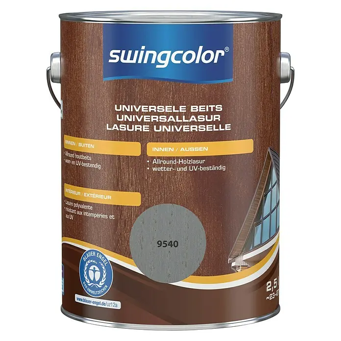 swingcolor Universele beits - Zilverhout, 2,5 l, Zijdeglans - Vooraanzicht