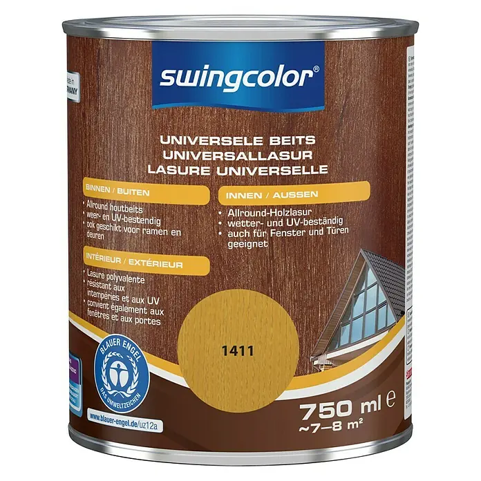 swingcolor Universele beits - Grenen, 750 ml, Zijdeglans - Vooraanzicht