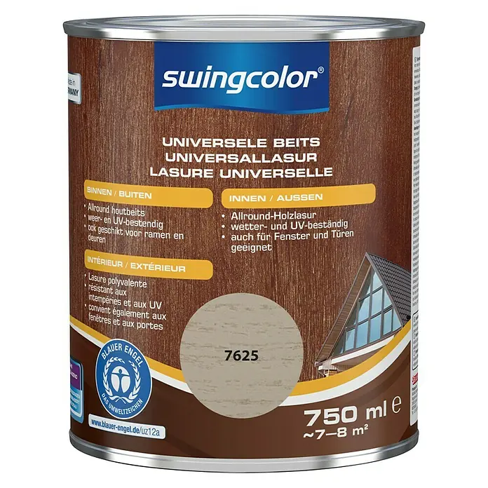 swingcolor Universele beits - Beach grey, 750 ml, Zijdeglans - Vooraanzicht
