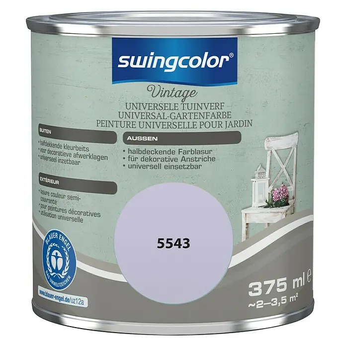 swingcolor Kleurbeits Universele Tuinverf - 375 ml, Lavendel, Zijdemat - Vooraanzicht