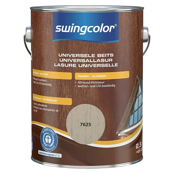 swingcolor Universele beits - Beach grey, 2,5 l, Zijdeglans - Vooraanzicht