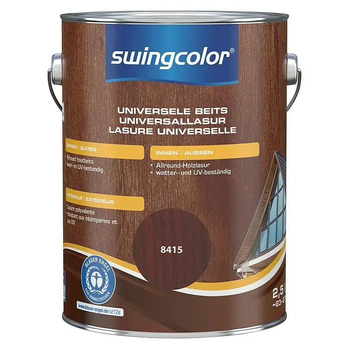 swingcolor Universele beits - Palissander, 2,5 l, Zijdeglans - Vooraanzicht