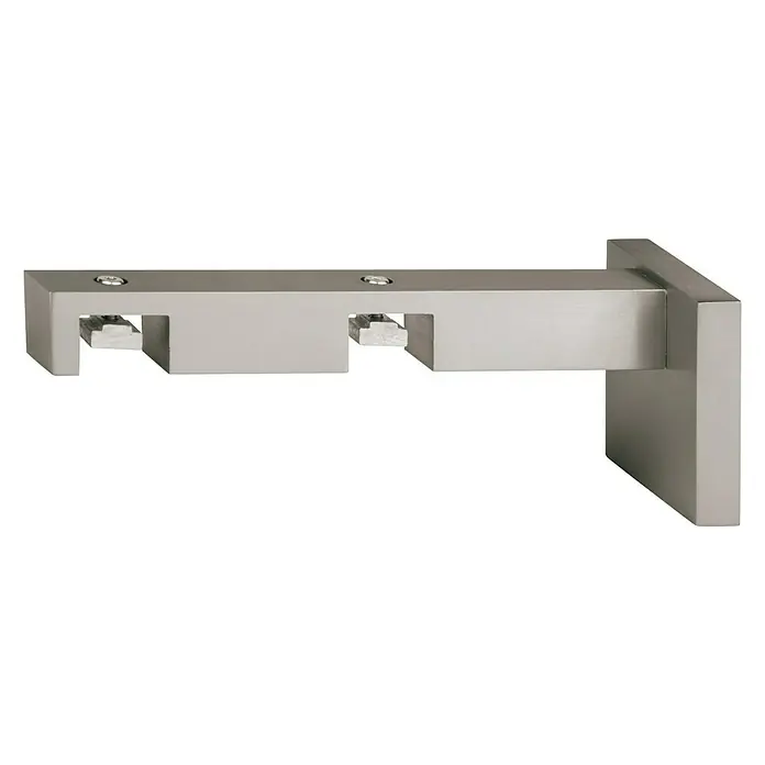 Expo Ambiente Dubbele steun Go - Rvs-look, Geschikt voor: 18 x 18 mm profiel, Lengte: 15 cm - Vooraanzicht