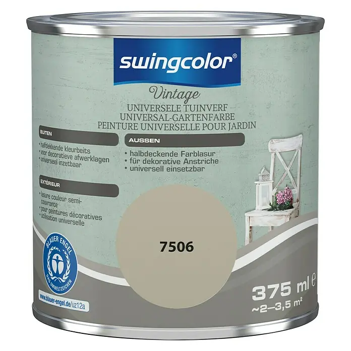 swingcolor Kleurbeits Universele Tuinverf - 375 ml, Steengrijs, Zijdemat - Vooraanzicht