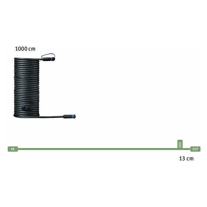 Paulmann Plug & Shine Cable de conexión - 10 m, 2 conexiones, IP68 - Dibujo técnico