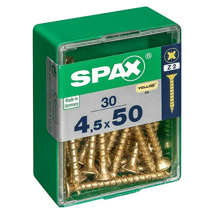 Spax Univerzalni vijak - 4,5 x 50 mm, Puni navoj, 30 kom - Pogled s lijeve strane