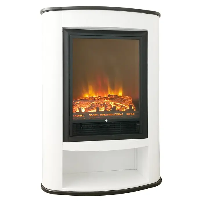 Voltomat HEATING Elektrischer Kamin - Weiß/Schwarz, 1.500 W, 32,9 x 70,6 x 99 cm - Vorderansicht