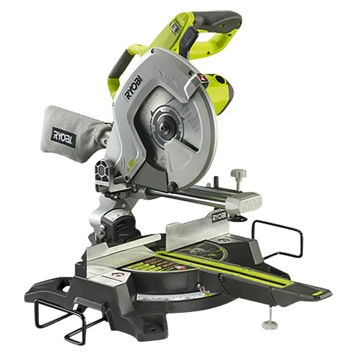 Ryobi Afkortzaag EMS254L - 2.000 W, Diameter zaagblad: 254 mm, Onbelast toerental: 4.500 tpm - Diagonaal zicht