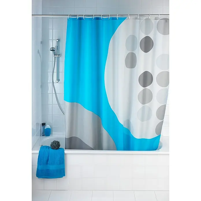 Wenko Duschvorhang Artdeco - Kreise, 180 x 200 cm - Stimmungsaufnahme