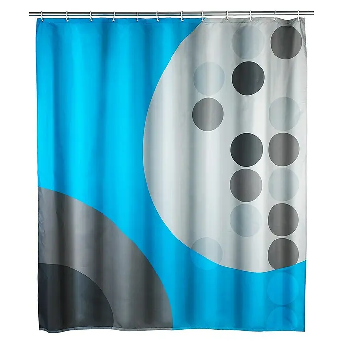 Wenko Duschvorhang Artdeco - Kreise, 180 x 200 cm - Vorderansicht