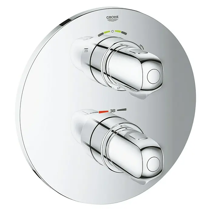Grohe Brause-Thermostatarmatur Grohtherm 1000 New - Chrom, Glänzend - Vorderansicht
